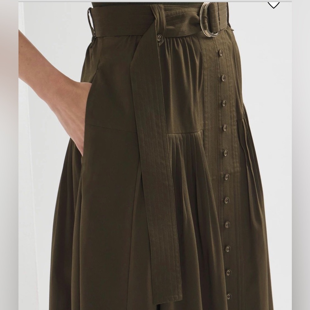 NWT WHBM White House Black Market Belted Utility Midi Skirt 8